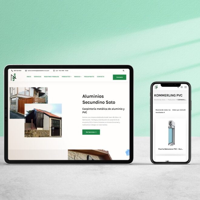 pagina web para empresa aluminios ourense